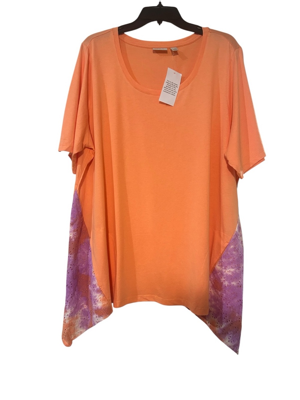 LOGO by Lori Goldstein Orange Tunic with Purple Side Panels